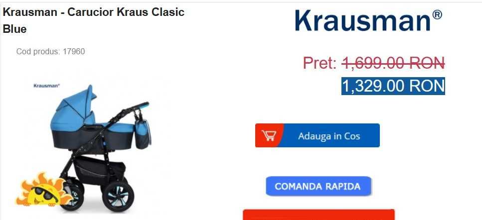 Krausman - Carucior Kraus Clasic Blue 3/1