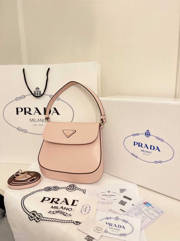 Geanta/Poșetă Prada Cleo Shoulder Bag Pink - 22cm x 20cm