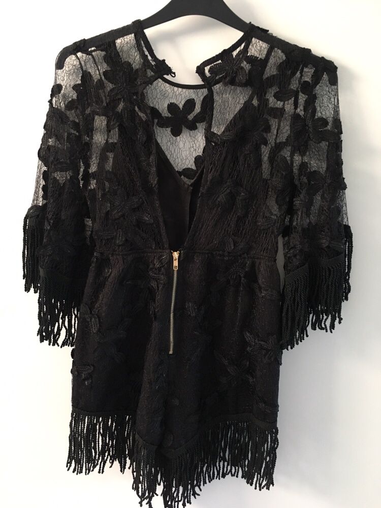 Rochie / Salopeta Neagră, dantela, măsura S
