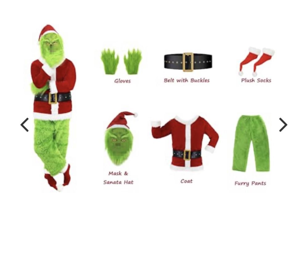 Geplaimir Costum Monstru Verde Grinch Adult