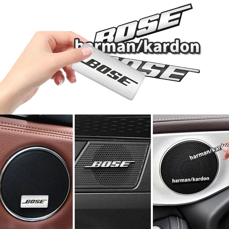Set 4 Embleme Stickere 3D Bose Harman/Kardon Boxe Difuzoare Audio Auto