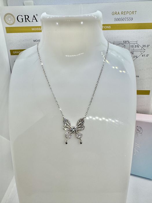 Сребърно колие с мойсанит (Диамант) 0.5 карата