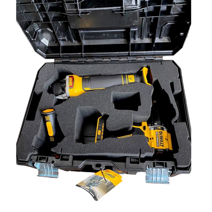 DeWALT Безчетков Винтоверт DCD100 и Ъглошлайф DCG405 18V XR + Куфар