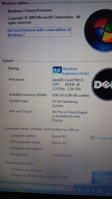 Лаптоп Dell Vostro 3300 13.3" i5 M430 NVIDIA 310M 4GB RAM 320GB HDD