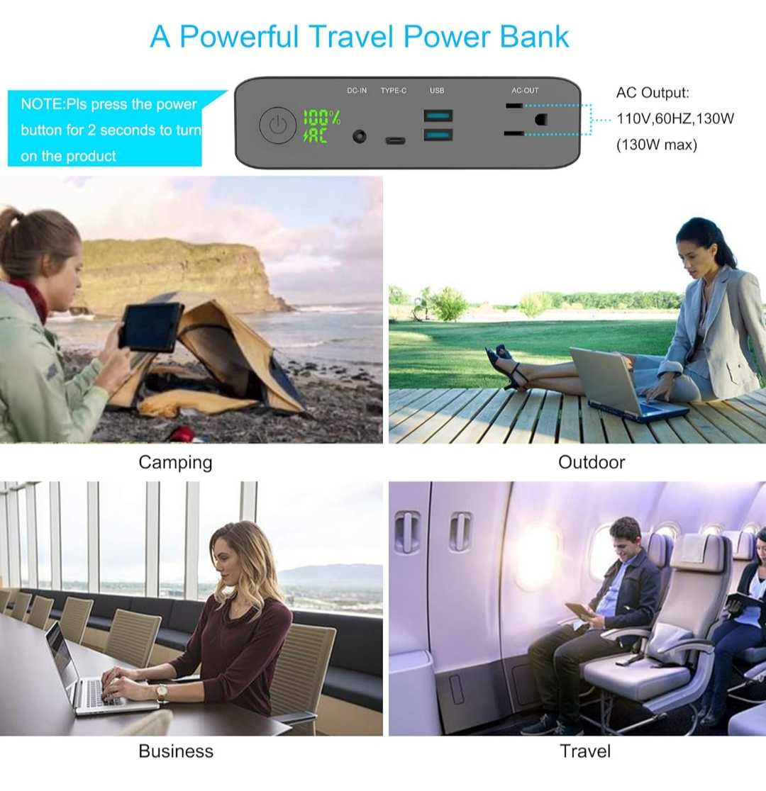 Външна батерия за лаптоп Krisdonia AC  27000mAh 130W Power Bank с 220V