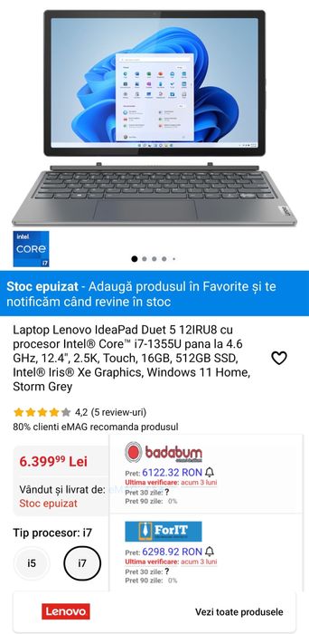 Lenovo IdeaPad Duet 5 12IRU8 TouchScreen