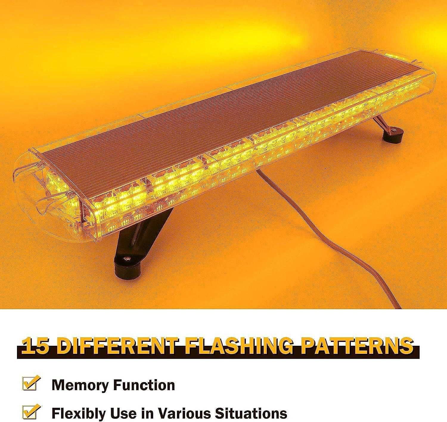 Мощна 72 LED аварийна сигнална лампа блиц маяк, 98см, 12-24V,15 режима