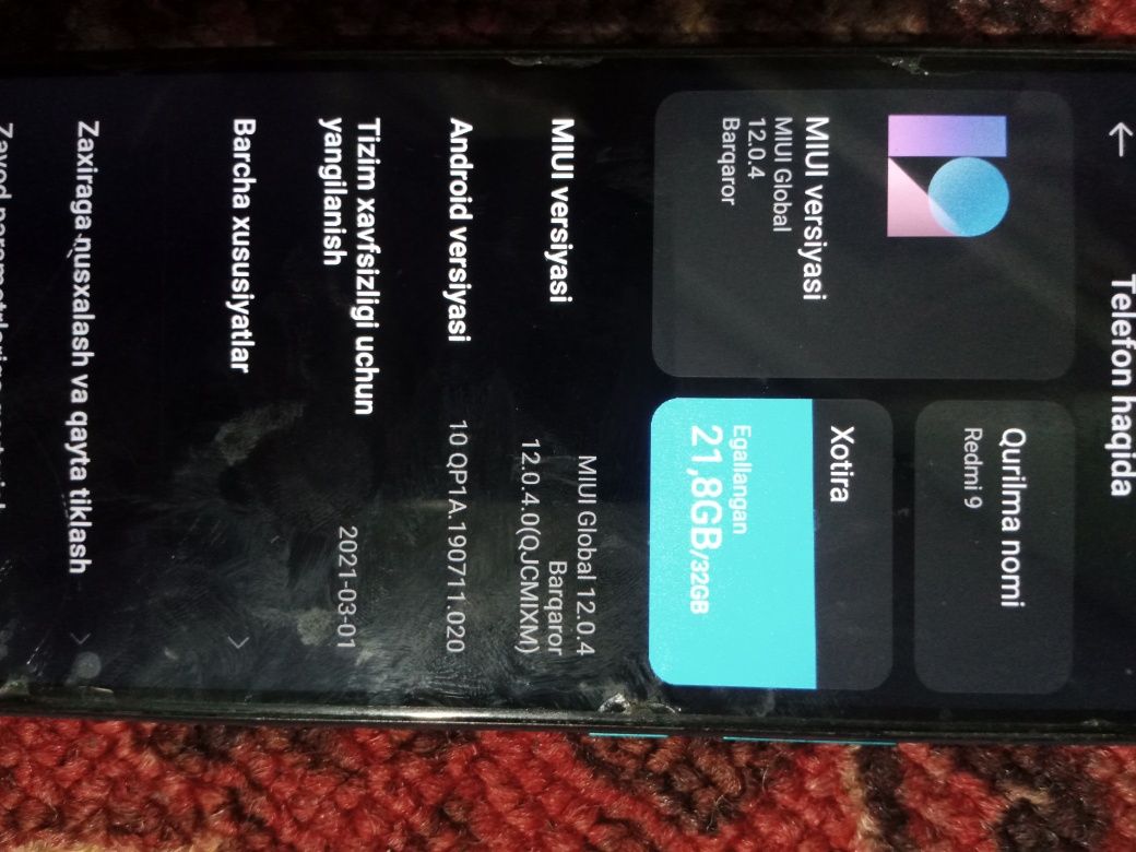 Telefon sotladi redmi 9prime ARZON