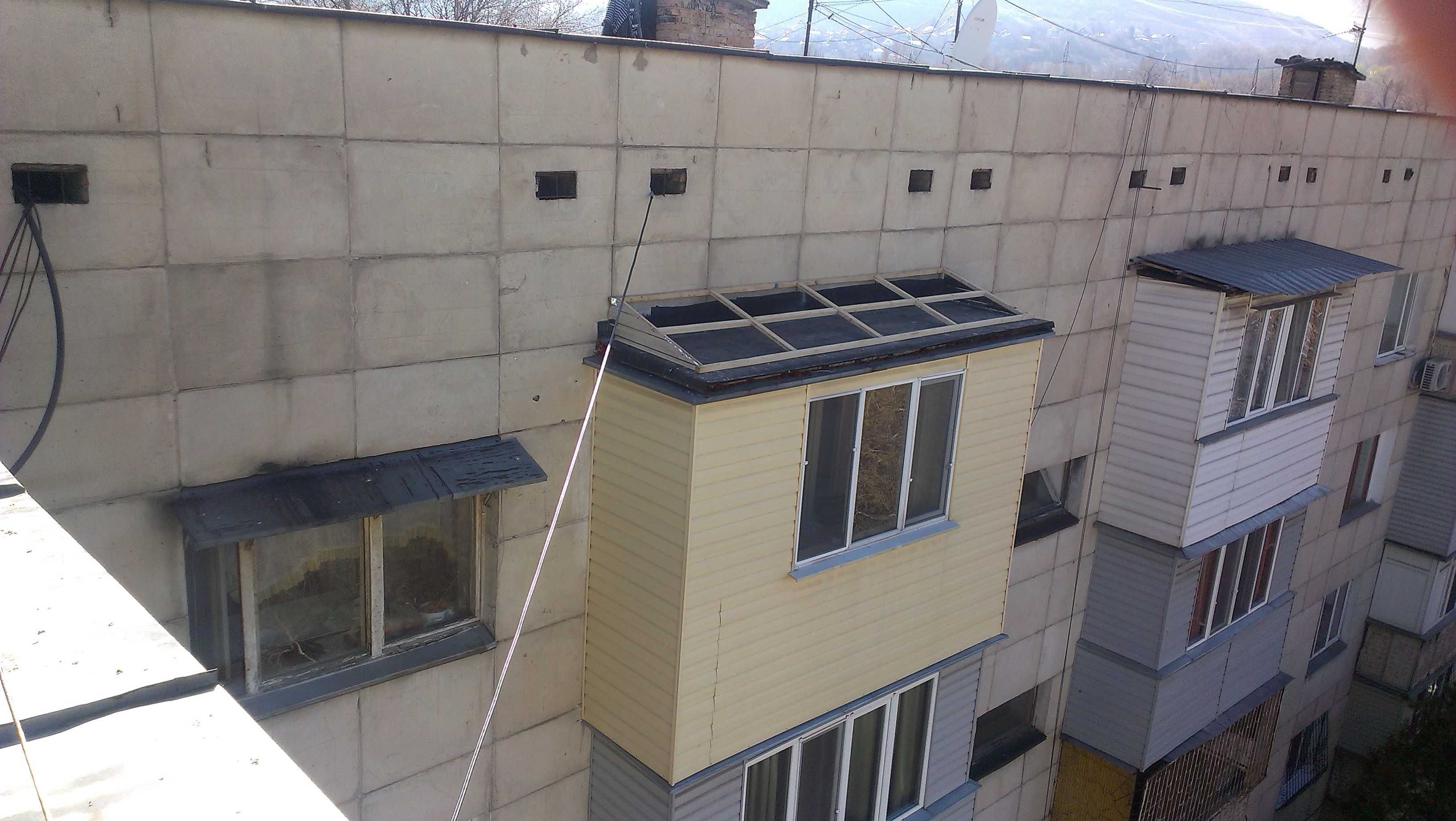 Ремонт, установка  балконного козырька в Алматы.