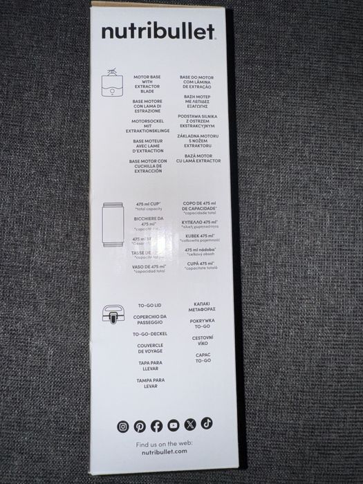 Blender portabil Nutribullet® NBP003MA, cupa 475 ml, USB-C, magenta