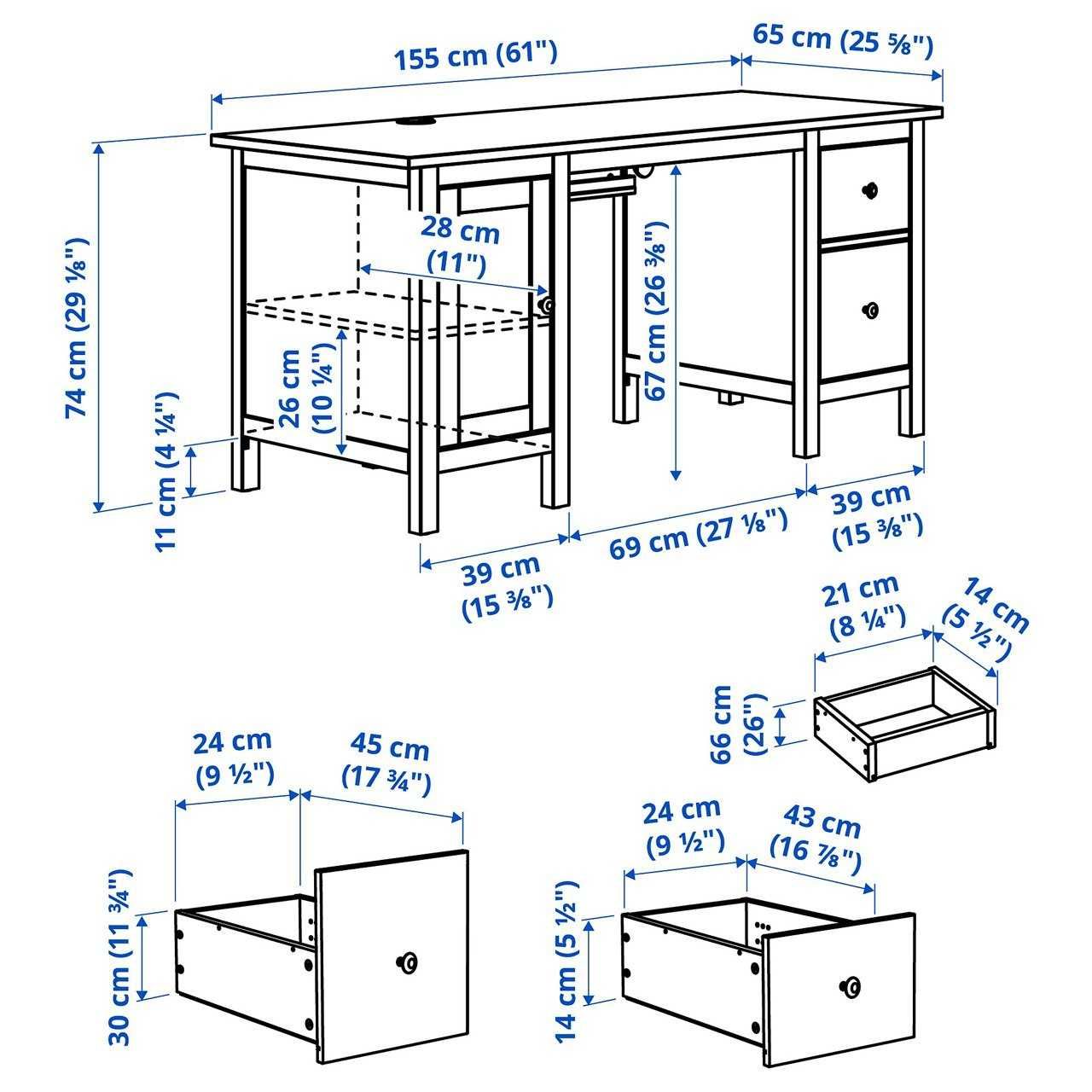 Бюро Икеа Hemnes