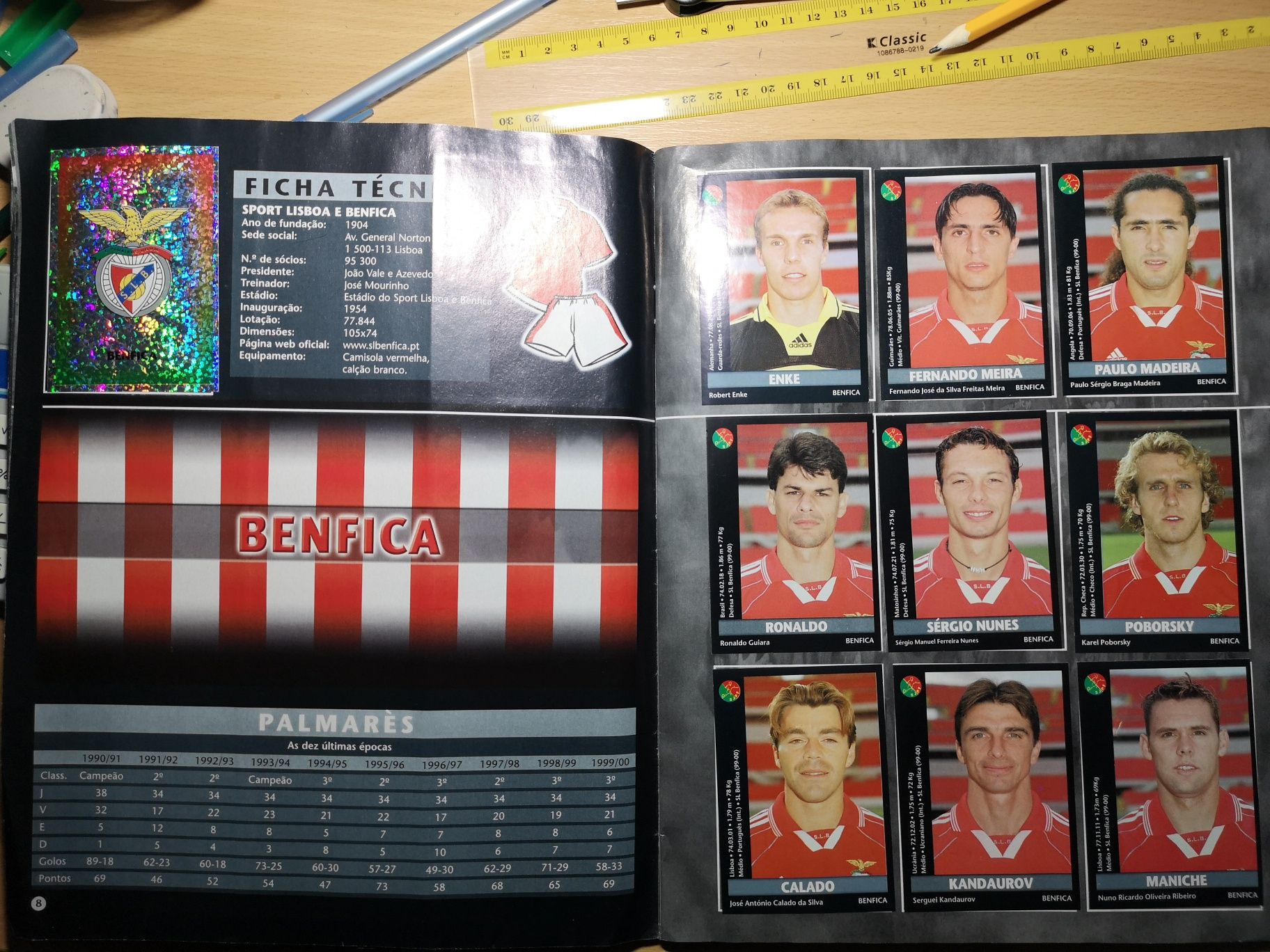 Album complet panini 2000 Portugalia Fotbal inclusiv Marius Sumudica