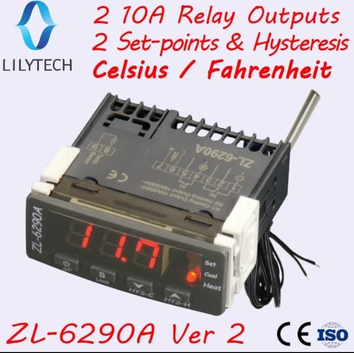 регулятор температуры терморегулятор zl 6290a брудү инкубтор контролле