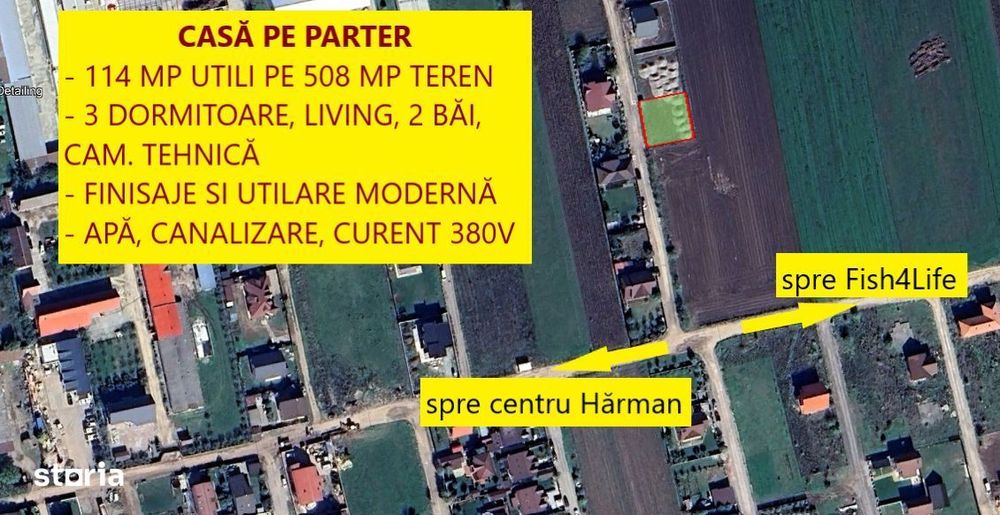 Casa deosebita, pe parter, Harman, 114 mp utili, COMISION 0%