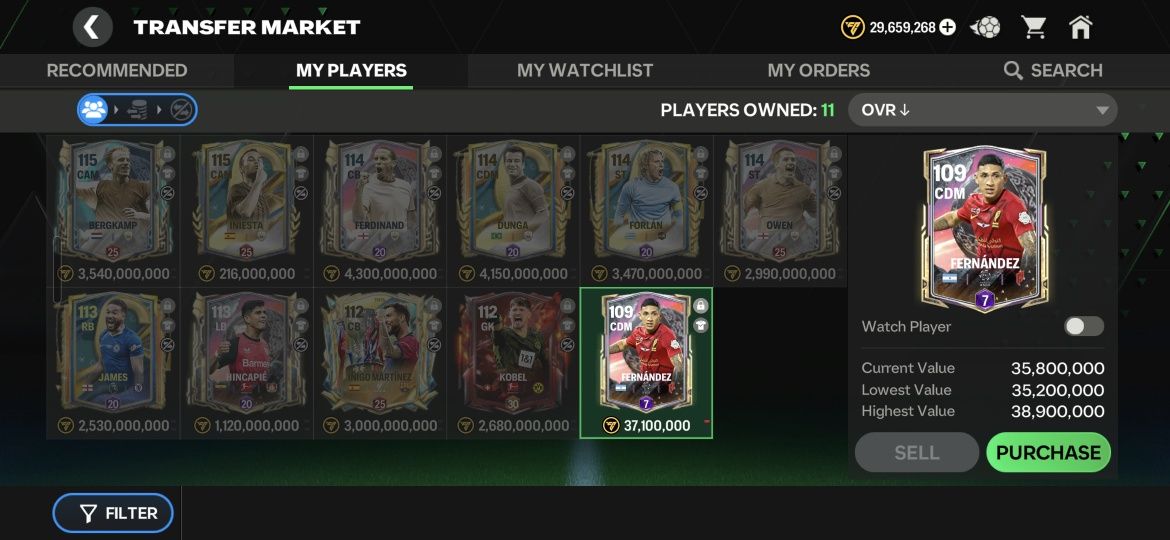 Fc Mobile akkaunt sotiladi