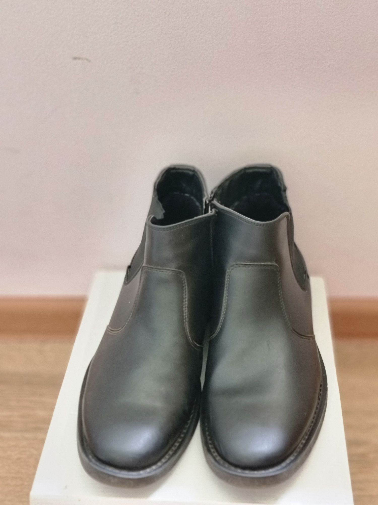 Сапоги, ботинки мужские экокожа черные. Турция
