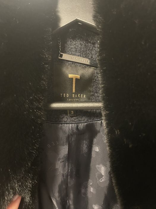 Palton Ted Baker albastru inchis, marimea 3, lana