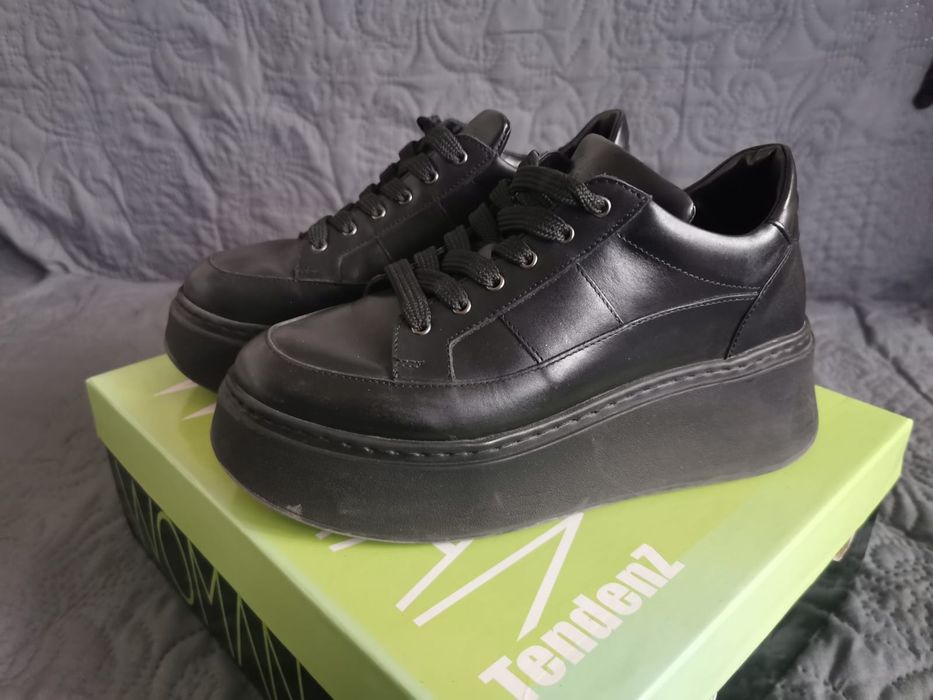 Дамски черни ежедневни обувки с платформа CIABOO, номер 36