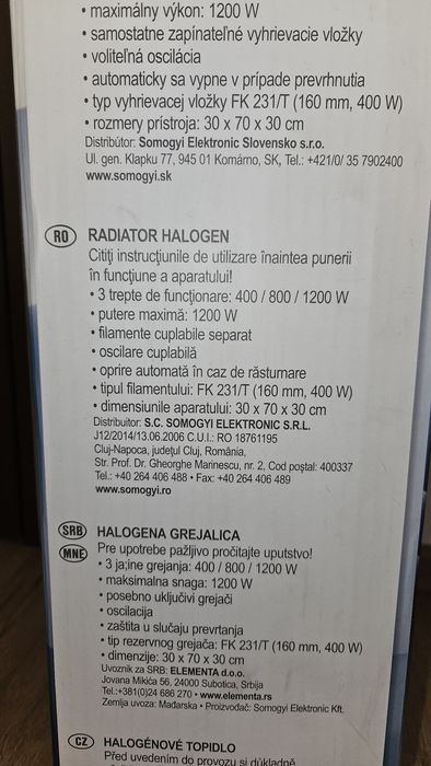 Vând radiator cu halogen