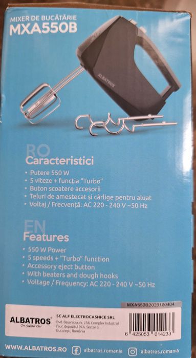 mixer albatros mxa550b putere 550w 5 viteze