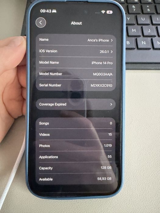 Iphone 14 Pro purple impecabil