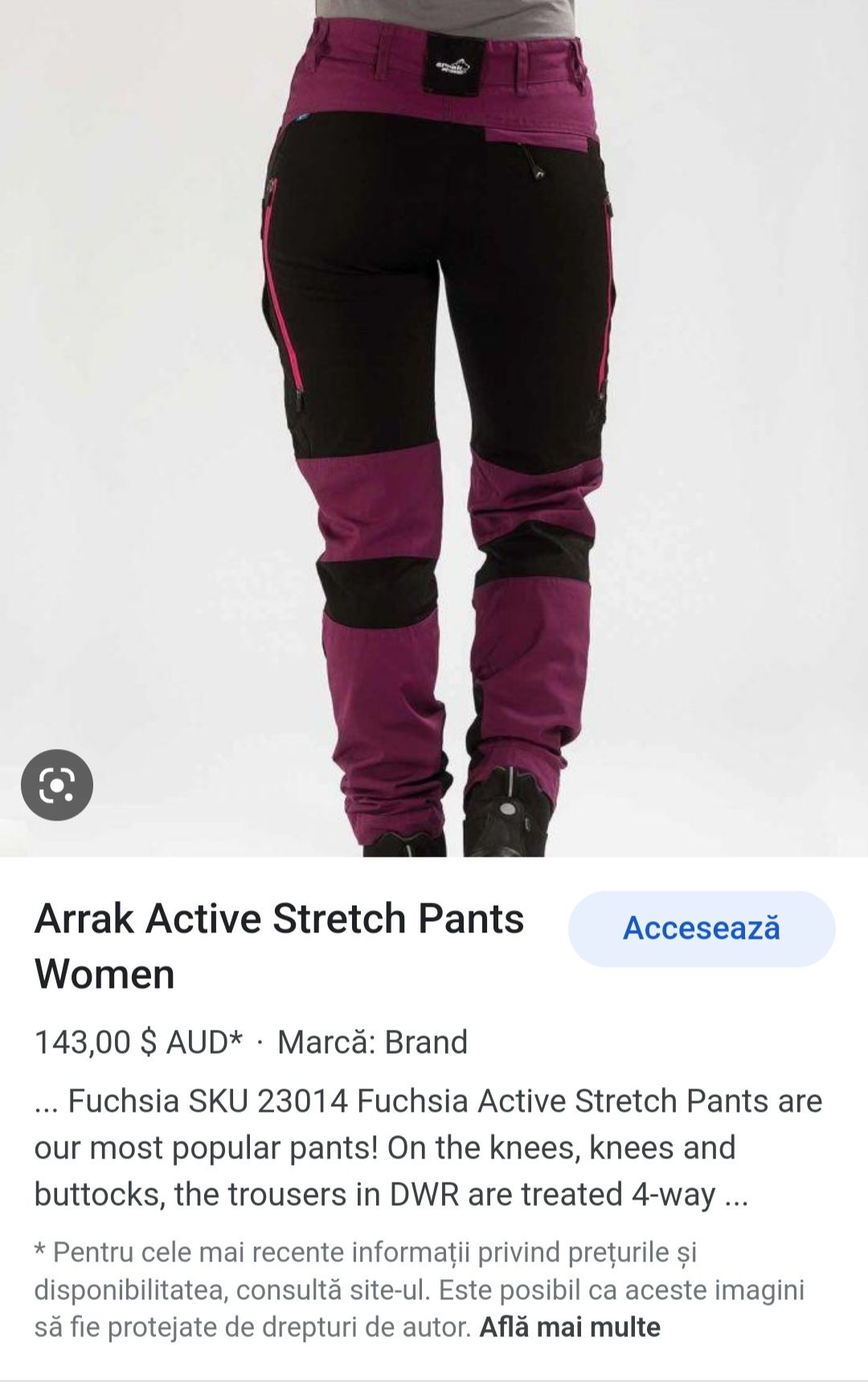 Pantaloni outdoor Arrak Active Stretch dame Fuchsia, nr 38, Fjallraven