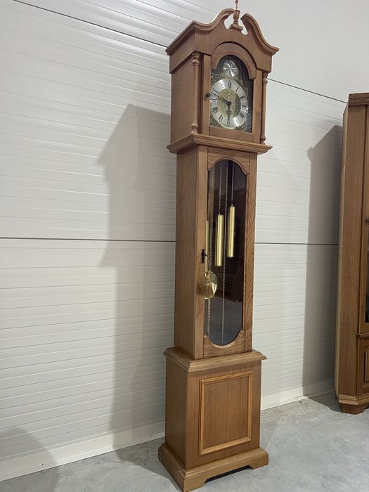 Ceas Pendul Podea Lemn Masiv Tempus Fugit Vintage