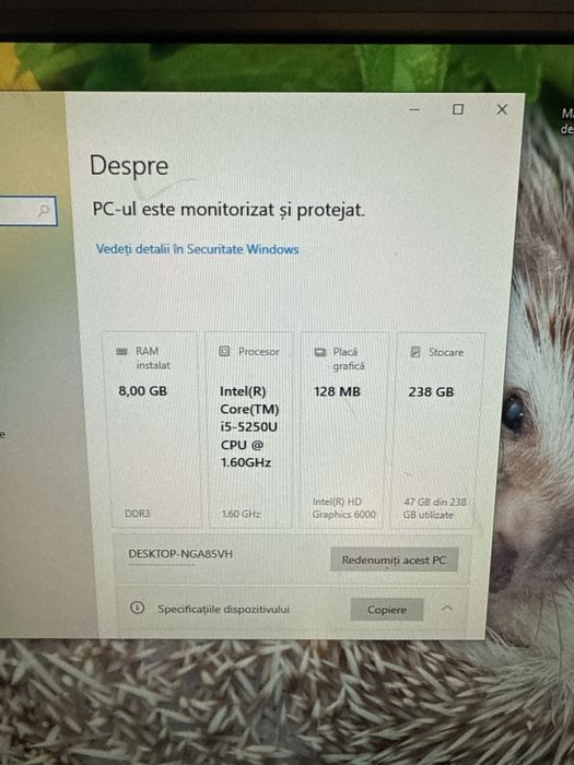 MiniPC Intel NUC i5 5gen 8g 256g m2 win10pro
