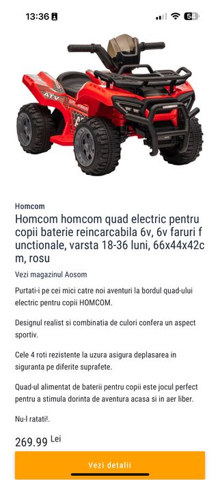 Vand ATV copii electric