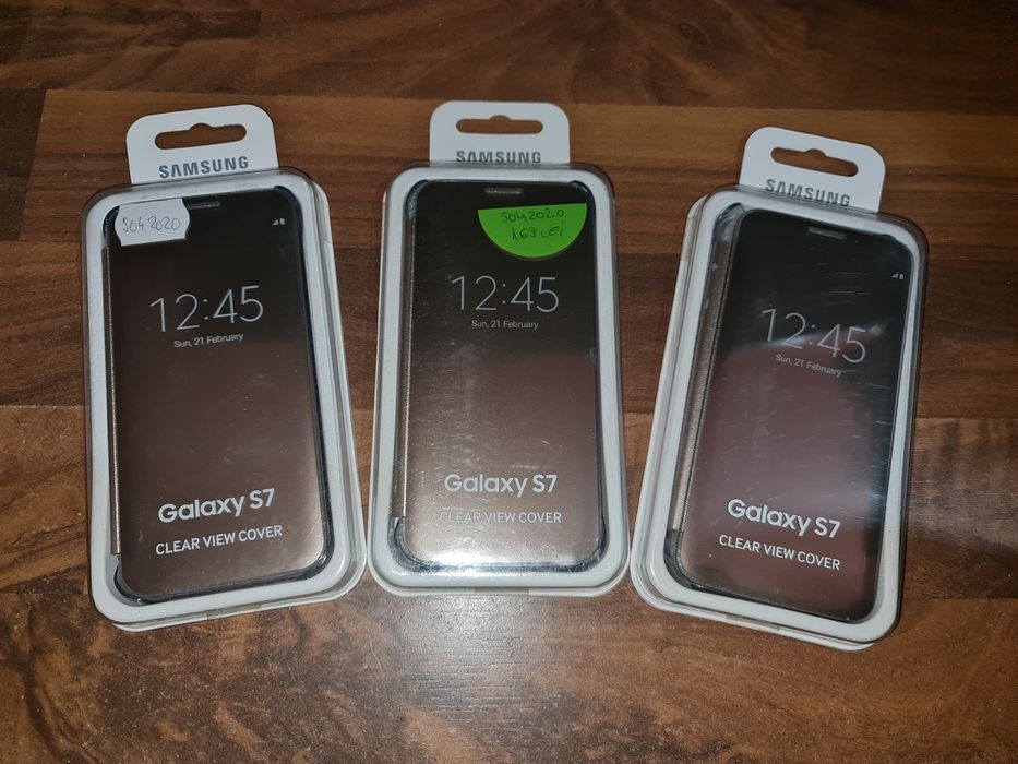 Husa flip smart activa originala Samsung Clear View Cover S7 G930