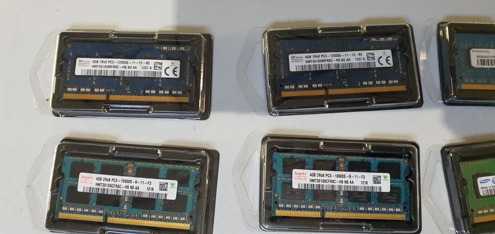 Ram памети за лаптоп 4gb ddr3 Samsung, Elpida,Hynix 10 броя