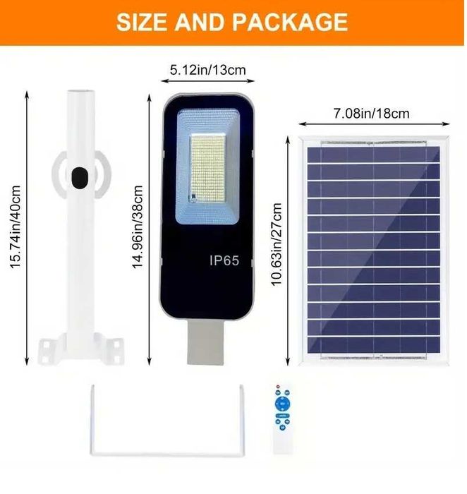 Lampa cu incarcare solara 100W 350LED cu Telecomanda si Suport Metalic