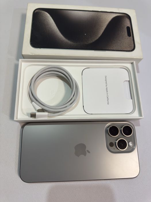 iPhone 15 Pro Max 256 GB. Natural titanium. Ideal. 1 sim + E sim