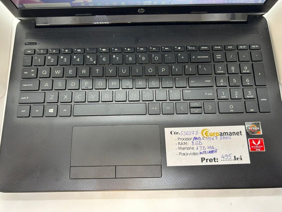 Laptop HP 15-db1xxx, AMD Ryzen 7 3700U, 8GB RAM, 1TB HDD, 15.6" -P-