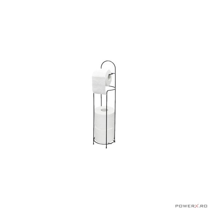 Suport pentru hartie igienica, metal, negru, 4 role Sepio
