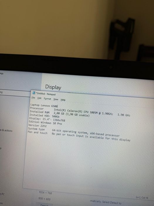 Laptop Lenovo Model G500