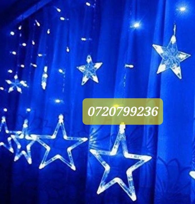 Instalatie perdea țurțuri cu stele 3x1m