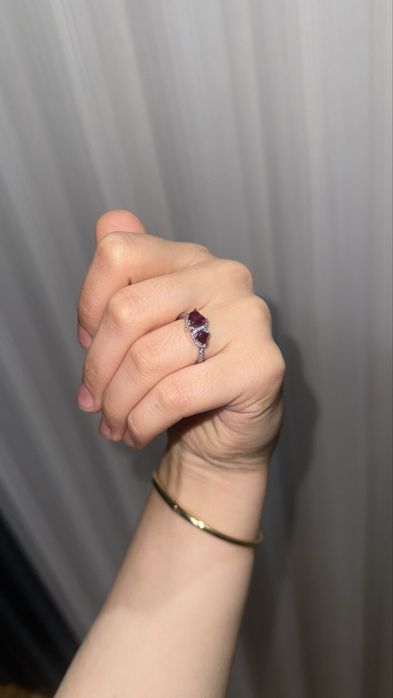 Серебряное кольцо Pandora 925 с сердечками — оригинал, новое