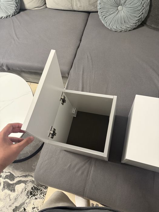 Vand 2 dulapuri 30.5x30x30 alb lucios