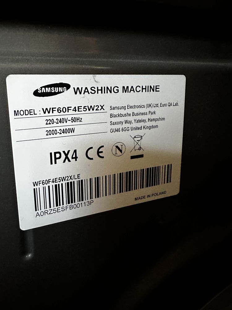 Пералня Samsung WF60F4E5W2X на части