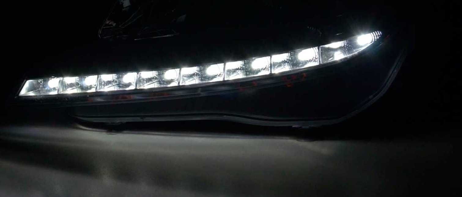 Фарове Опел Астра H Черни ЛЕД LED Седан Комби Opel Astra Х Н GTC ГТЦ