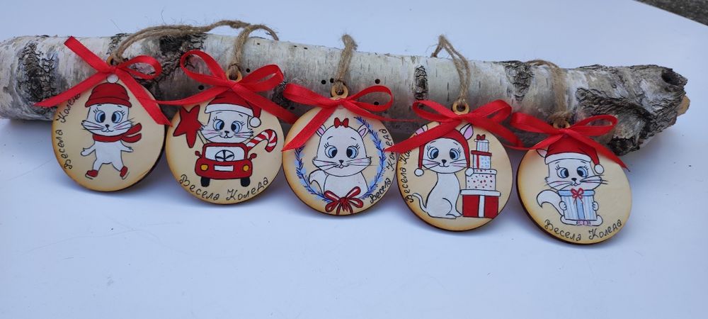 Дървени Коледни играчки