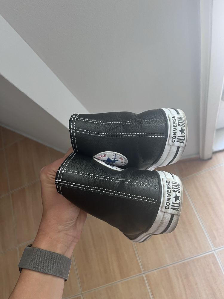 Дамски черно кожени Converse, EUR 40