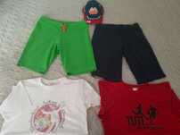 Lot 2 pantaloni scurți bumbac  2 tricouri bumbac, sapca băieți 12/13 a