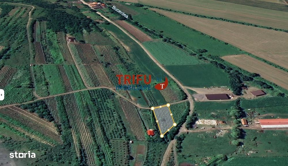 Teren extravilan 1400 mp de vânzare în Șard – deschidere la două străz