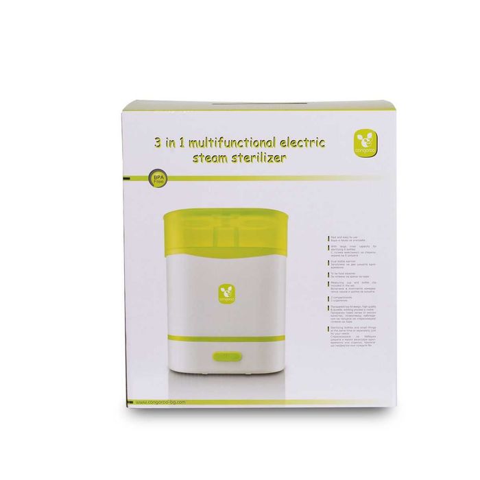 Електрически парен стерилизатор Cangaroo - 3 в 1, зелен