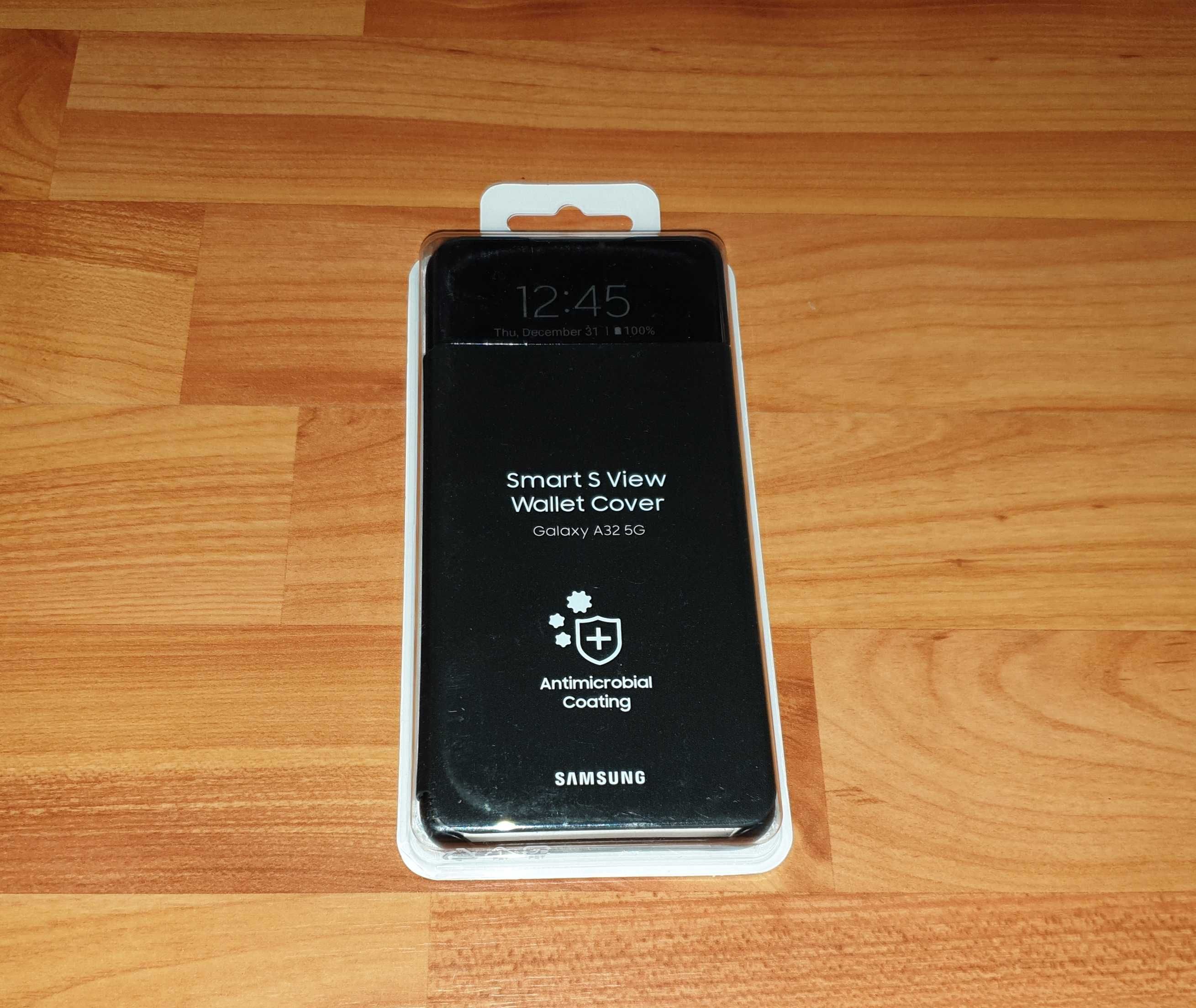Husa Samsung Galaxy A32 5G Smart S View Wallet Cover Black tip carte