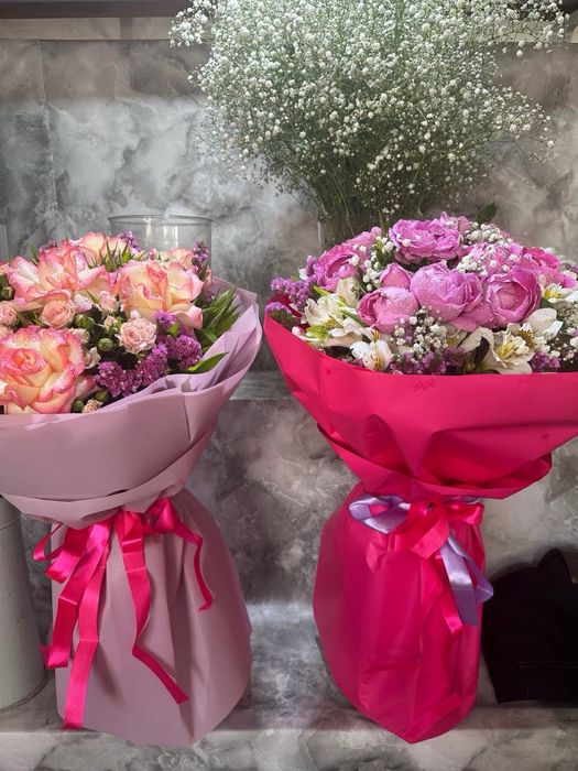 pion bables romashka atirgul buket gullar 101 201