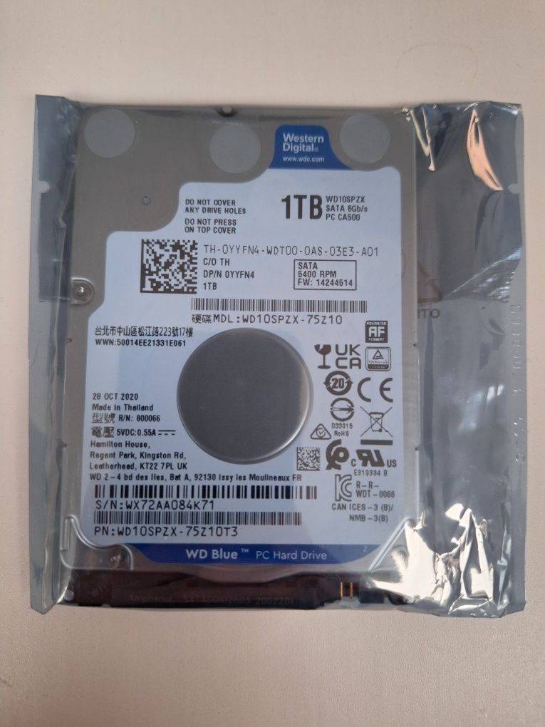 HDD laptop WD Blue 1 TB, 5400rpm