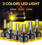 Bec Led H7 BICOLOR Galben Si Alb Gheata CAN-BUS